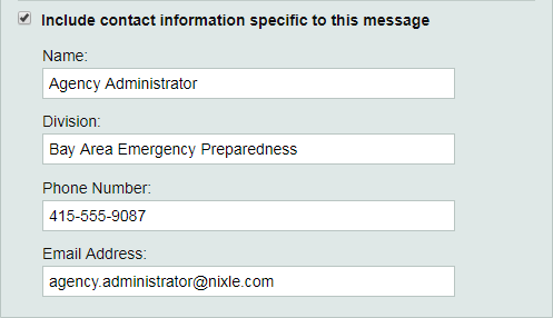Contact Information for Email & Web Messages