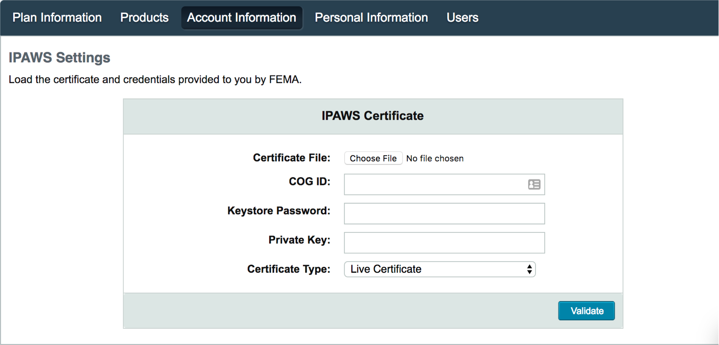 Nixle IPAWS Settings