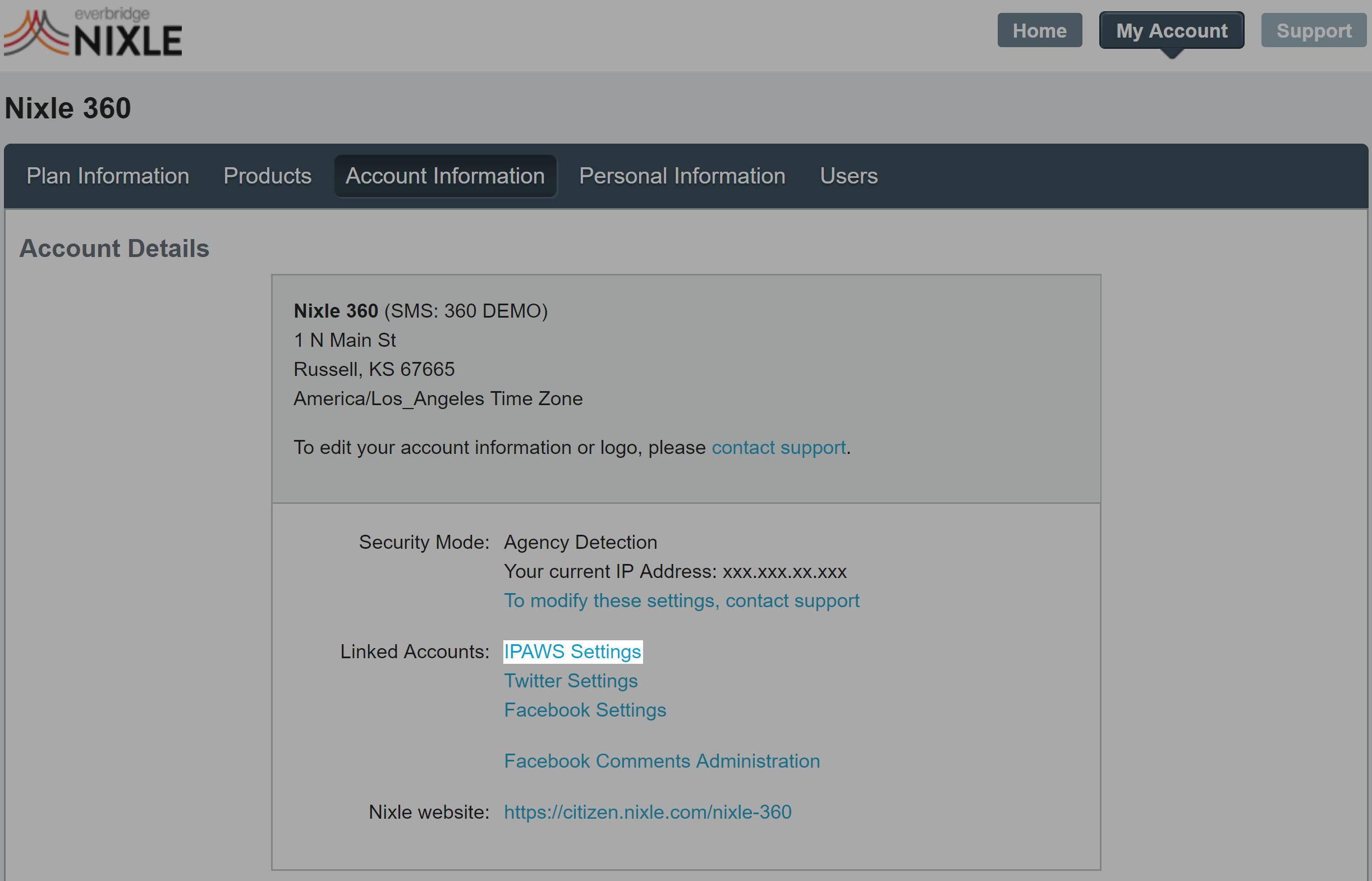 Nixle Account Settings