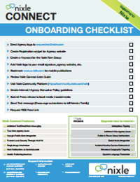 Nixle Connect Onboarding Checklist